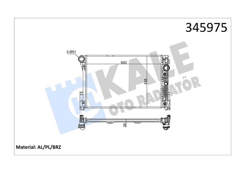 KALE 345975 Motor Su Radyatoru Mercedes W204 S204 C204 W212 S212 C207 A207 X204 R172