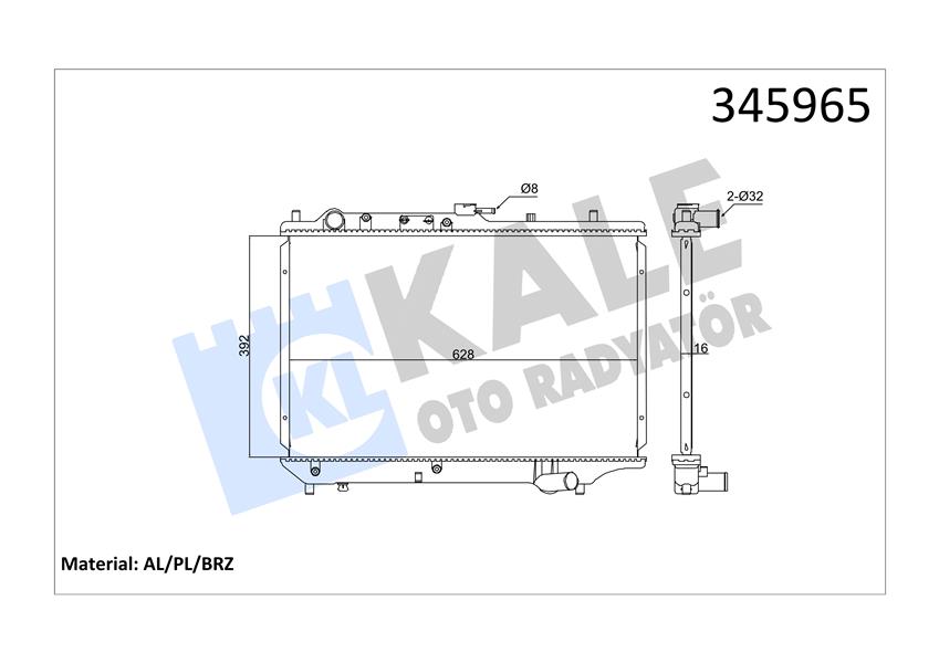 KALE 345965 Radyatör Brazing Mazda 323 89 > 350x648x16