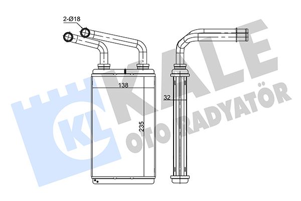 KALE 352085 Kalorifer Radyatörü Master-Movano 2.5-3.0 Dti-Dci 235x145x42