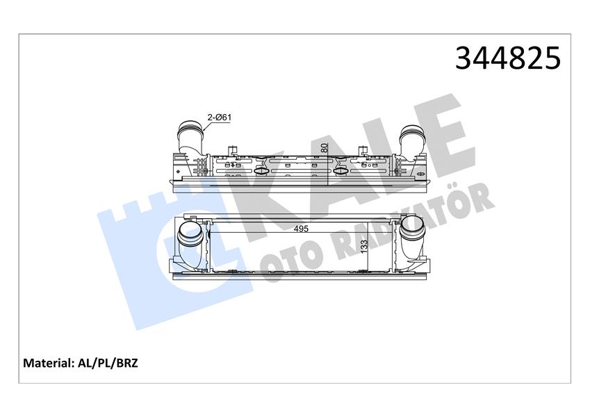KALE 344825 Turbosarj Radyatoru Bmw N13 N47 B47 F20 F21 F22 F23 F30 F31 F34 F35 F32 F33 F36