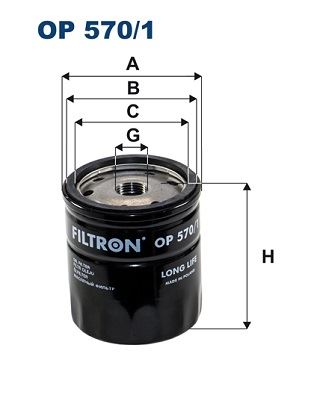 FILTRON OP570.1 Yağ Filtresi Astra G 98-05 -Astra H-Combo 05 > Corsa C 00 > Vectra C 02 > 1.4-1.6-1.8-2.0t