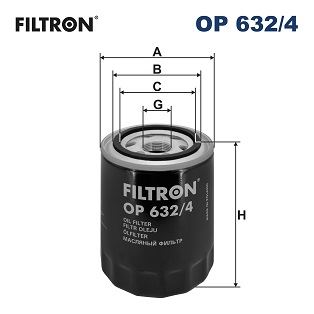 FILTRON OP632.4 Yağ Filtresi Hyundai Starex 2.5l D4bh. 4d56 Tc Tci 96-08 2.5l D4cb Crdi 02-> / H-1 2.5l Libero 04-> / Kia Bongo. K2500 2.5l D4bh Tci 04-> 2.9l Crdi K2900 08-> / Sorento 2.5l Crdi D4cb 02->