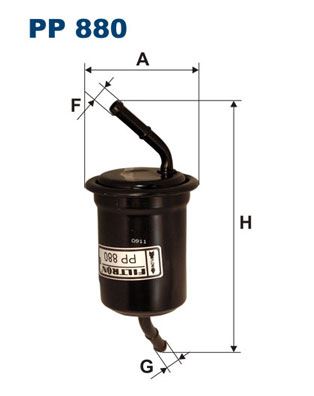FILTRON PP880 Yakit Filtresi Kia Sephia 1.5l B5 93-97 / 1.6l B6 95-> Boru Tipi