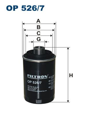 FILTRON OP526.7 Yağ Filtresi Golf Vi-Passat 10>Tiguan 07>T5 11>A3 04>A4 08>A6 11>Octavia 09>Leon 09> 2.0 Tfsi