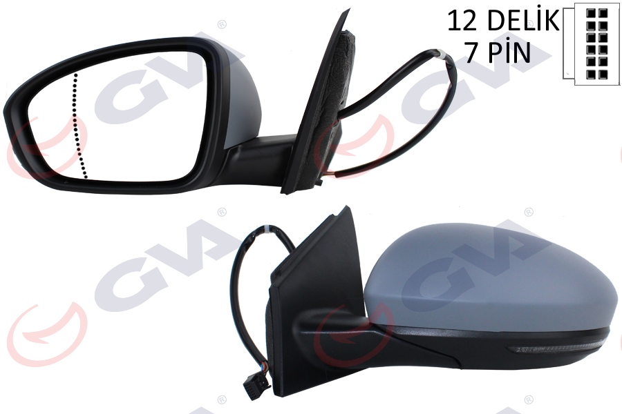 GVA 1011431 Diş Dikiz Aynasi Sol Megane Iv 15> Elektrikli Isitmali Sinyalli Astarli Asferik Vm-6142ehpal