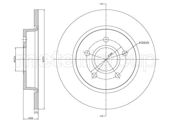 CIFAM 8001242C Arka Fren Disk Aynasi Focus Iii 11>17 271x11x63.5x41x5dl