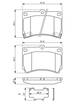 BOSCH 0986461141 Ön Fren Balata Mazda 323 1.6l B6 Bg Kasa 89-95 / 1.5l Z5 Dohc Ba Kasa 96-98