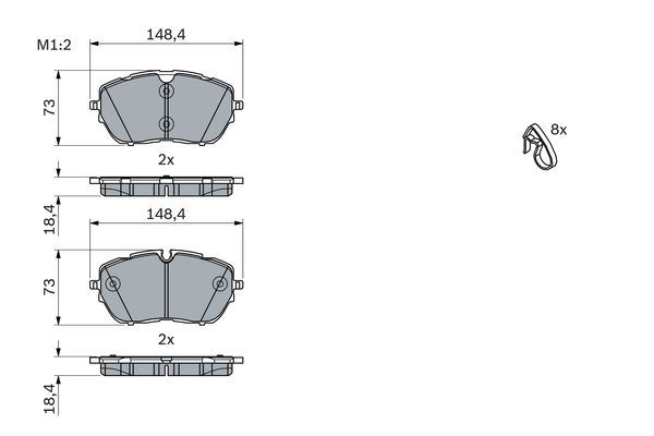 BOSCH 0986494946 Ön Fren Balatasi 330 Mm Astra L 21> Grandland 17> C5 Aircross 18> 308 14> 3008 19> 508 18> Ds4 21> Ds7 19> Ds9 20>