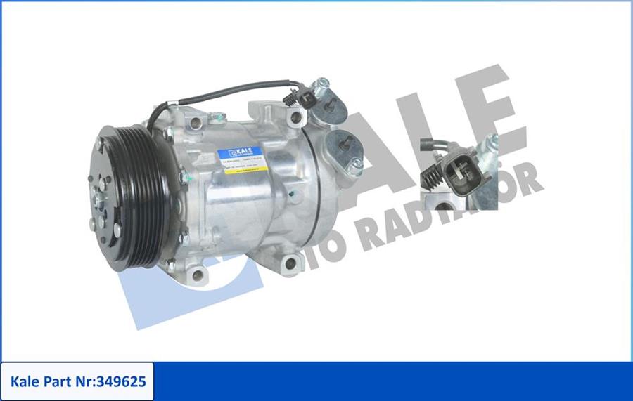 KALE 349625 Klima Kompresörü Ford Focus-Cmax 04> Volvo C30-S40-V50 04> 1.6 Tdci Kasnak Çap: 119mm C30 1.6d 2.0d 05>12 D5 V50 1.6d -2.0d 2.4 D5 05>12