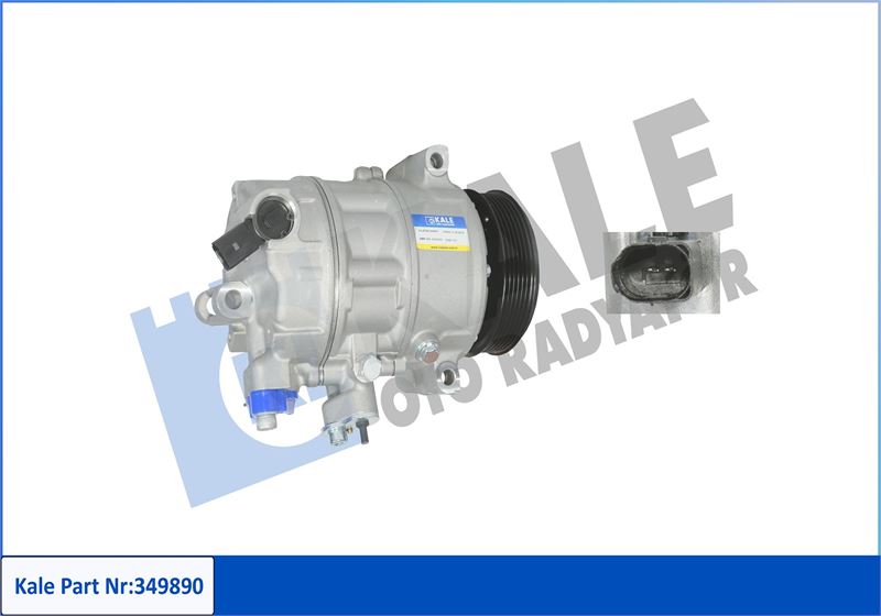 KALE 349890 Klima Kompresörü A3 1.6 Tdi-1.9 Tdi-2.0 Tfsi 03-12 Altea 1.6 Tdi- 1.9 Tdi- 2.0 Tdi 04 > 110mm