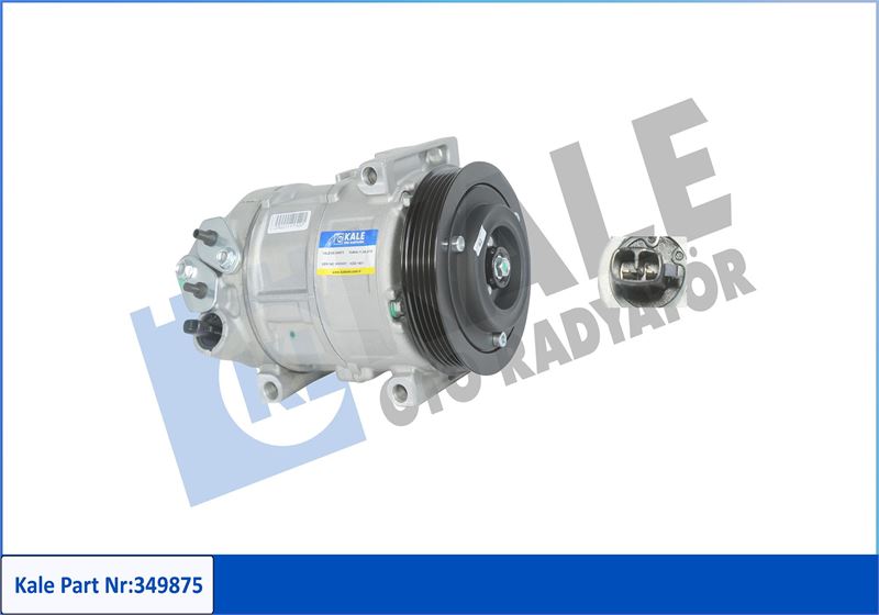 KALE 349875 Klima Kompresörü Fiat Doblo 10> Fiorino 08> Grande Punto 05>15 Linea 07> Punto Evo 09>14 Alfa Mito 09>18 Opel Combo 12> 1.2 / 1.4 12v 5 Kanal 110mm