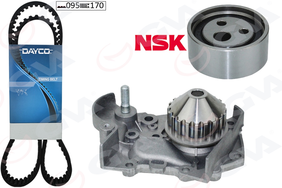 GVA 59WPK1411 Devirdaimli Eksantrik Gergi Kiti Renault Clio I 90>98 R19 88>95 Megane I 96>99 095x170 1.2-1.4-1.6