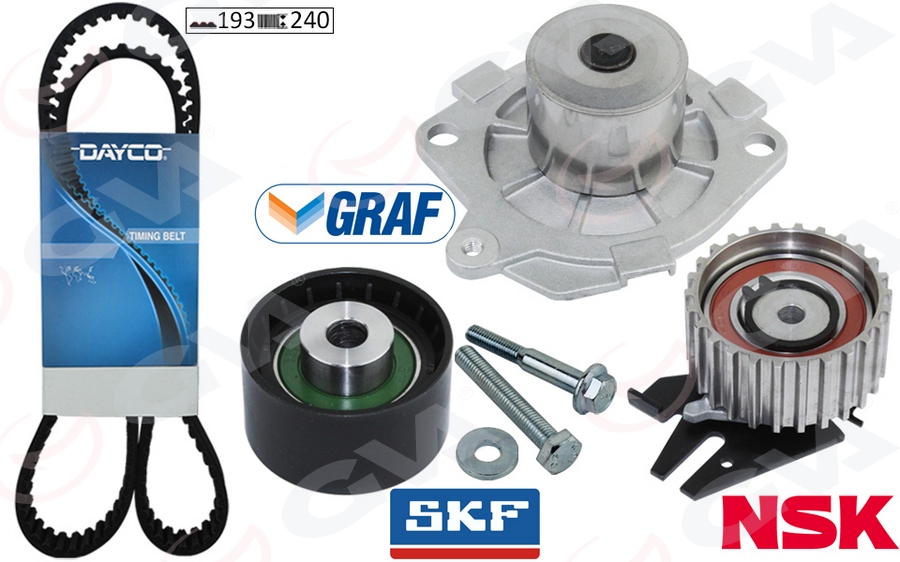 GVA 59WPK2914D Devirdaimli Eksantrik Gergi Kiti 193x240 Doblo 01 Brava-Bravo- 96-01 -Palio 00- Marea 96- 1.9td