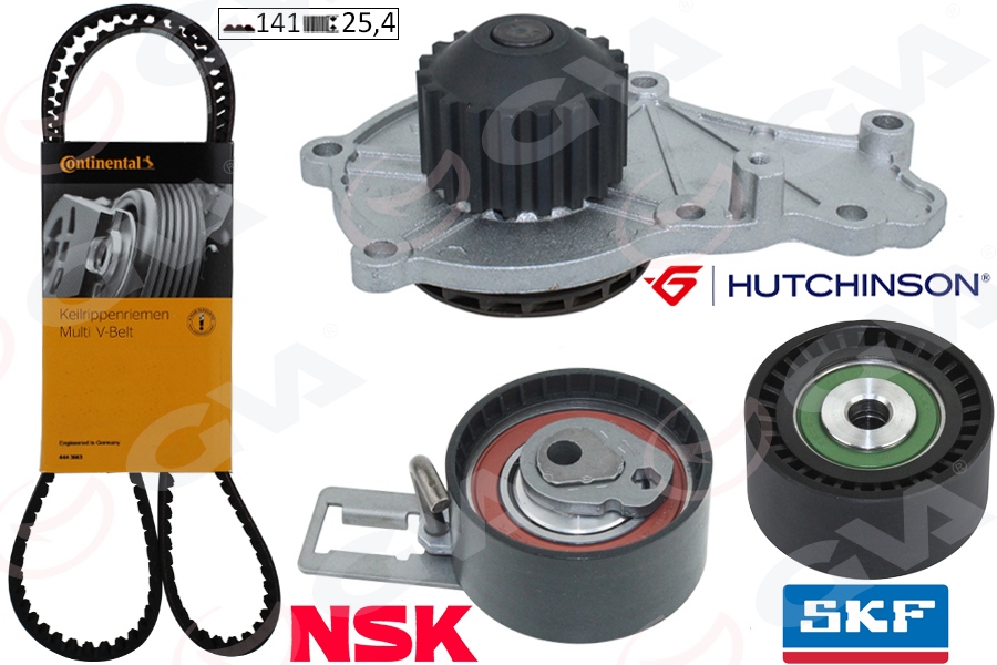 GVA 59WPK4325C Devirdaimli Eksantrik Gergi Kiti 141 Diş P207-P208-P301-P308-P508-P2008-P3008-P5008 08> Partner-Be Rlingo-Rifter-Jumpy-C5-C4-Ds4-C3-Ds3-Ds5-C-Elysee 1.6 Hdi Dv6c Dv6dted- Focus Iii 1.6 Tdci 11>Courie
