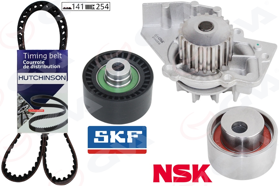 GVA 59WPK4326 Devirdaimli Eksantrik Gergi Kiti 141x254 P307-P406-Partner-Berlingo-C5-Jumpy 2.0hdi Dw10 Scudo Jtd