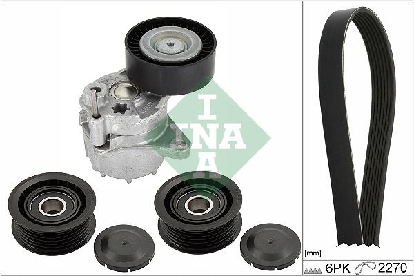 INA-529044910 V Kayis Gergi Seti Mercedes Om611 Om646 W906 Spr-W638 Vito W639 Viano W203-W204-W210-W211 (Gergi Kutugu + Gergi Rulmani (2adet) + V Kayis 6pk2270)
