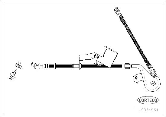 CORTECO 19034954 Ön Fren Hortumu Sağ Peugeot P407 04> Citroen C5 08> C6 06> Esp