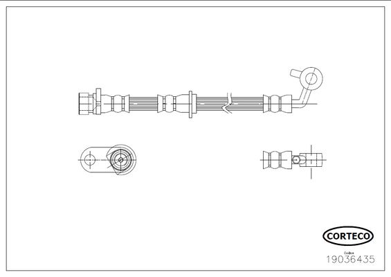 CORTECO 19036435 Fren Hortumu Ön Sol Honda Cr-V 2.0l R20a2 Re5 Kasa 07-12 / 2.2l N22a Ctdi Dizel Re6 Kasa 06->