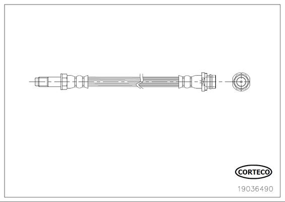 CORTECO 19036490 Fren Hortumu Arka Mondeo/S-Max/Galaxy 07-15 Uzunluk: 155mm