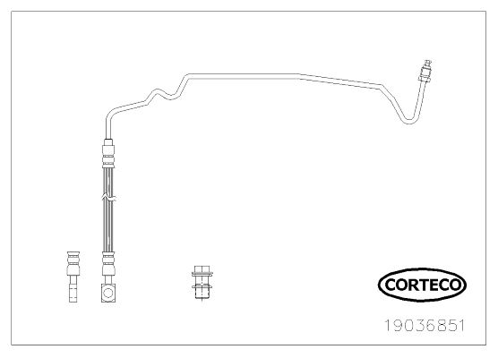 CAV-C900614A Sol Arka Fren Hortumu (Vw Golf 03-06  Polo 15-20  Seat Leon 00-06  Skoda Octavia 01-11)