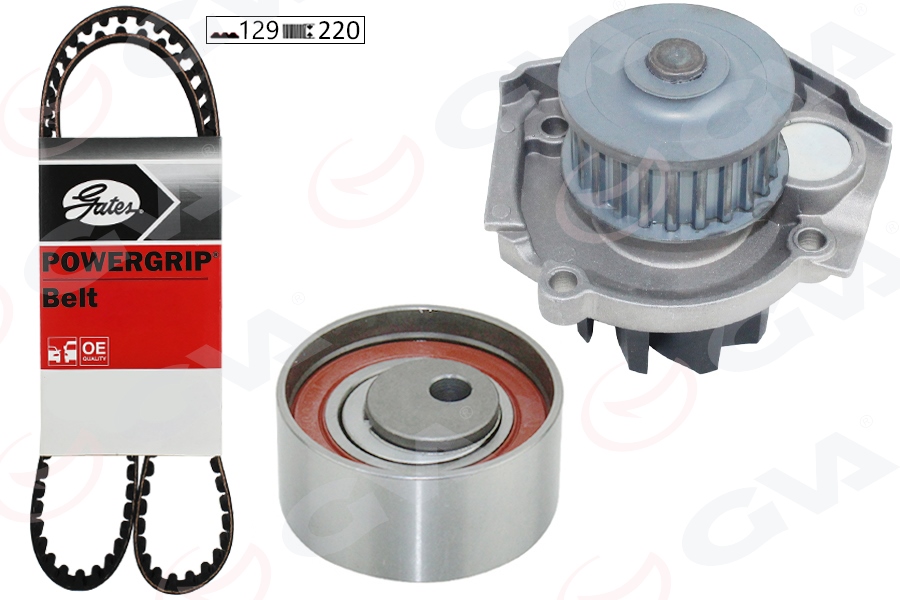 GVA 59WPK2118-2 Devirdaimli Eksantrik Gergi Kiti 129x220 Doblo- 1.4 05>Grande Punto 1.2-1.4-1.4 16v-1.4t-Jet 05> Bravo 1.4 Tjet 07>