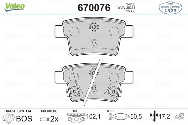 VALEO 670076 Arka Balata Pronto Gen 04>