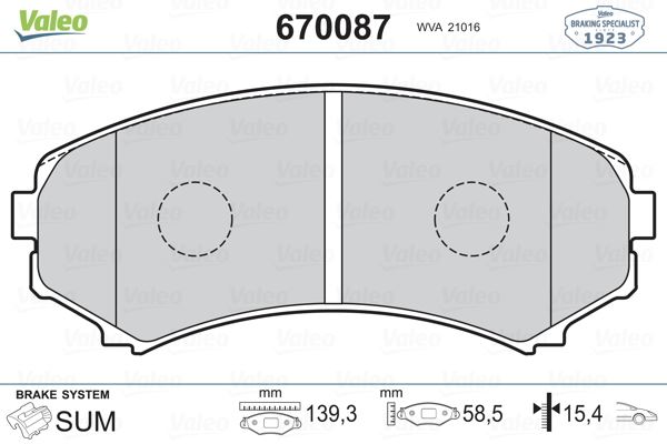 VALEO 9001287 Ön Balata E2200-E2000 Fte Kirmizi Kutu