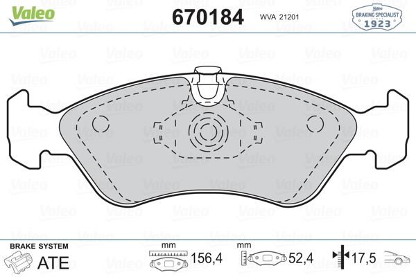 VALEO 670184 Ön Balata Astra F 91-98 Calibra-Omega-Vectra A 1.8-2.0 88-95
