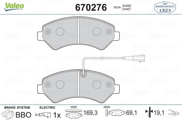 VALEO 670276 Ön Fren Balatasi Boxer-Ducato-Jumper 06>16
