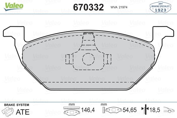 VALEO 670332 Gdb1357 Ön Balata Golf Iv Bora 97-6.05 Polo 99 > Octavia 97 >Leon Toledo 99-06 Ibiza 02 > Audi