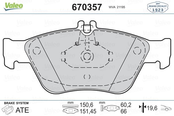 VALEO 670357 Fren Balatasi On Mercedes W202 S202 C208 W210 S210 C140 R170