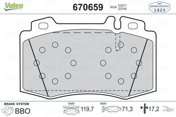 VALEO 670659 Fren Balatasi On Mercedes Amg W203 S203 C209 C219 W211 W220