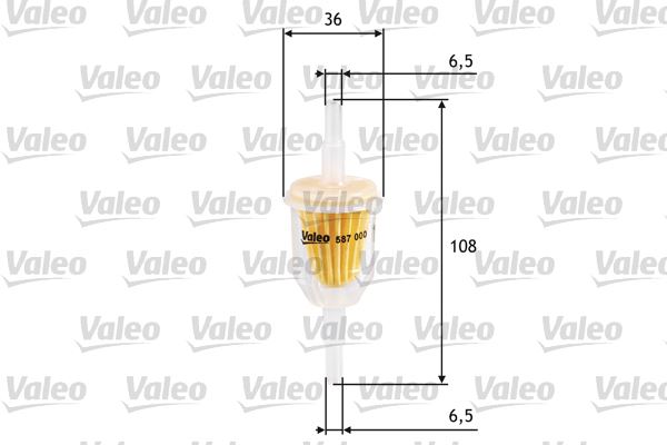 VALEO 587000 Şeffaf Benzin Ara Filtre Küçük Tip Üniversal