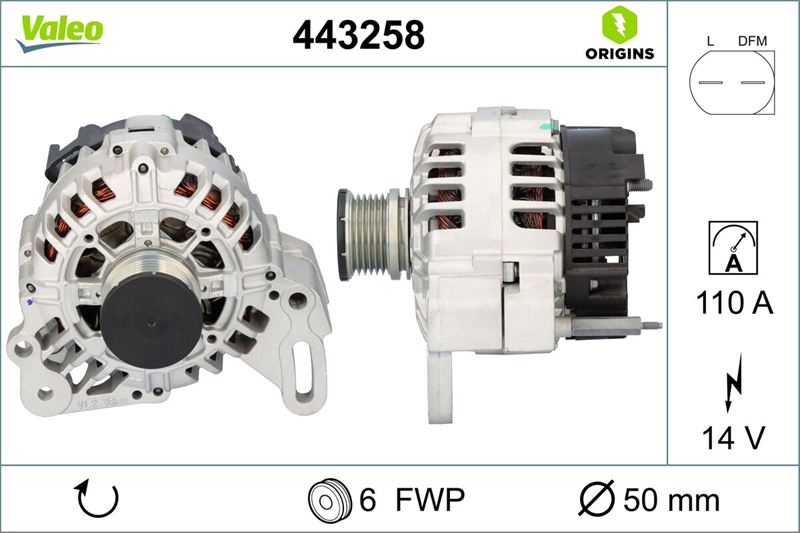 VALEO 443258 Alternatör Seat Cordoba-Ibiza-Skoda Fabia-Volkswagen Polo