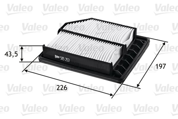 VALEO 585253 Hava Filtresi Honda Civic 1.6l R16a2 Sedan Fd6 06-> / Civic 1.8l R18a Vtec Fd7 Fk2 06-12