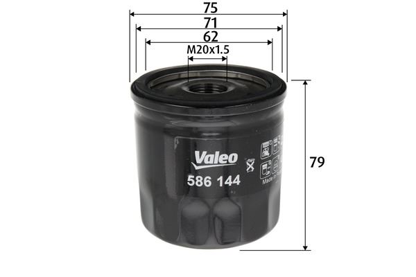 VALEO 586144 Yag Filtresi Mercedes Om607 W176 W246 C117 X156 W415 . Renault Clio Iv 12> Megane Iv 15> Duster 12> Symbol Iii 14> Nissan Qashqai Ii 13> Juke 12> Note E12 13>16 1.5dci K9k