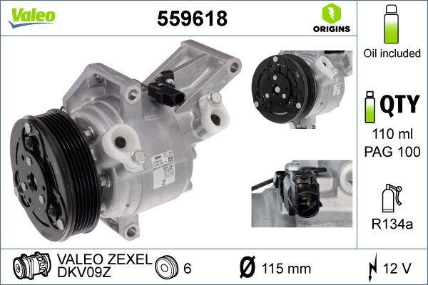 VALEO 559618 Kompresör Mazda 2-Demio Cx3