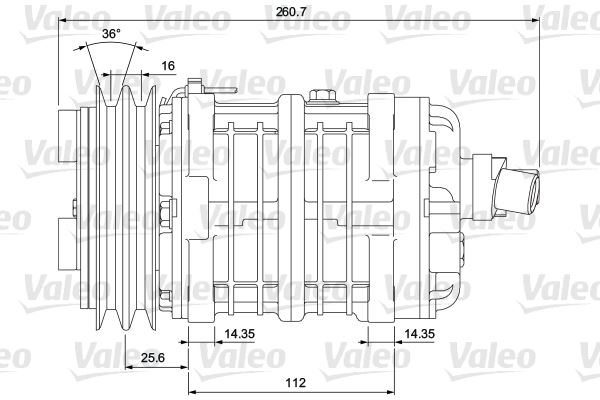 VALEO 700864 Kompresör Tm16xs 2ag 12v B H Org 3e