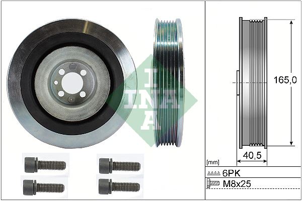 INA 544008020 Krank Kasnaği Fiat 500l 12> Bravo I-Ii 00> Doblo 10> Freemont 11> Grande Punto 06> Linea 07> Marea 98> Alfa Romeo 147-156-159 Giulietta 10> Opel Astra H 06> Vectra C 04> 1.6d 1.9d 2.0d 6 Oluk
