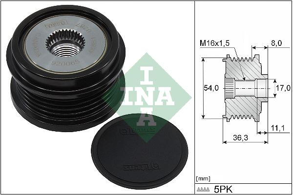 INA 535033310 Alternatör Kasnaği Astra K 1.4 Insignia B 1.5 B14xe-Xnt-Xft-Xfl-D14xft-Xfl-B15sft-D15sft-Sfl