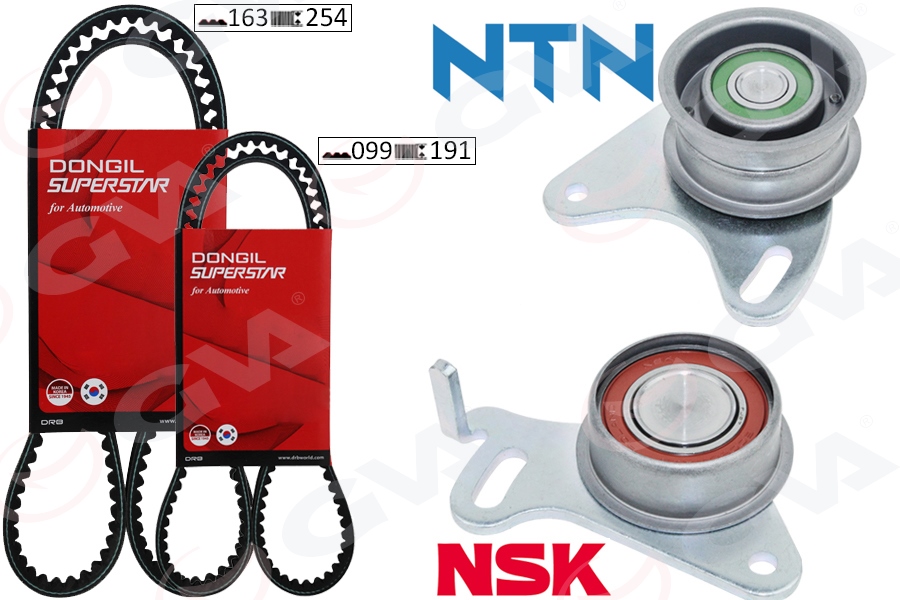 DONGIL KIT99YU-163RU Triger Kayiş Seti Eksantrik Seti Hyundai H100 Starex 2.5l D4bb D4bf 97-> / Kia K2500 2.5l D4bh 03- > / Mitsubishi L300. L200 2.5l 4d56 K64t K74t 96-07 / Pajero 2.5l 4d56 94-> 2 Kayiş 2 Rulman 16