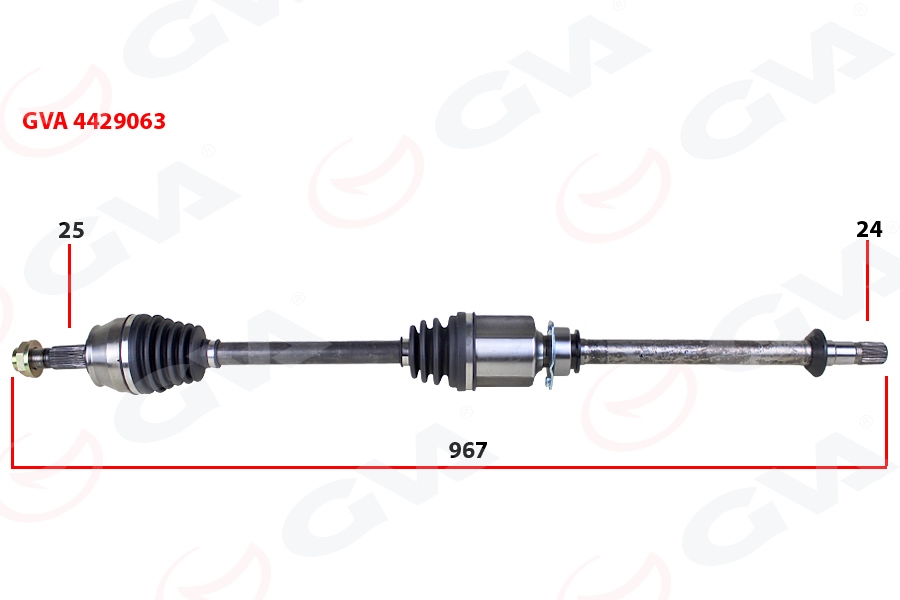 FI-8052 Komple Aks Sag On Uzunluk 970mm Fiat Doblo 1.3 D Mjt Euro 6 M-T 2010-