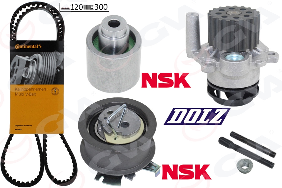 GVA 59WPK7574-1 Devirdaimli Triger Seti 120x300 T5-Caddy-Passat-Jetta-Golf-Polo-A3-Leon 1.4-1.9tdi Bjb-Axb-Amf-Bls