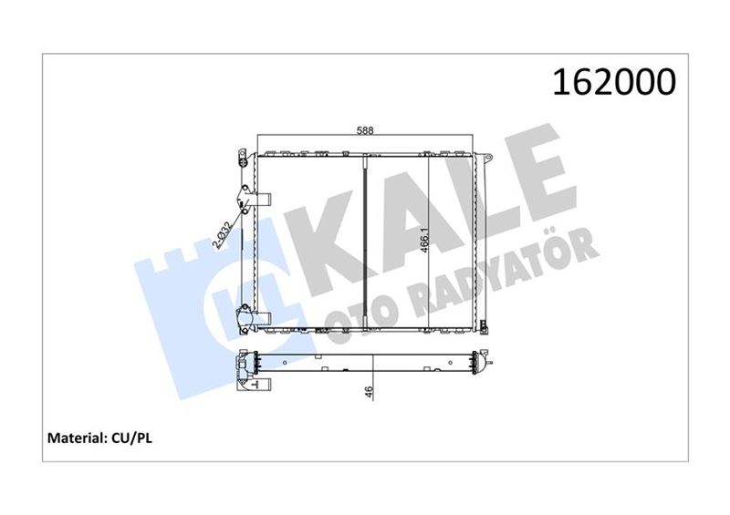 KLR-0556562PA Su Radyatoru 2 Sira Cu+Pl  (Renault  Safrane 2.0 I Rn.Rt.Ri)