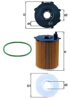 MAHLE OX171.2D1 Yag Filtresi P208 P301 P308 P508 P2008 Partner Teppe Berlingo Celysee C3 C4 Ds3 Ds4 Ds5 Jumpy 1.6hdi Euro 6 Crossland X Grandland X B16dth