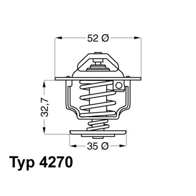 ELBA 860132 Termostat 60c Ford-Otosan Termostat-Transit M12-M15 51.9x34x35