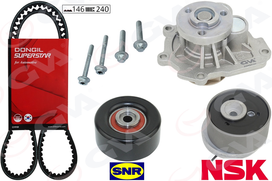 DOLZ KD162V Eksantrik Gergi Kiti Devirdaim 146x240 Astra H-J-Insignia-Vectra C-Cruze 1.6-1.8 Z16xep-Xer-A16let-Xer-B16xer 55567048-55567049 Dişliler İle