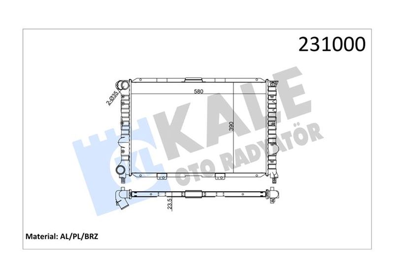 KALE 3904041AB Radyatör Klimali Alfa 156 1.6 T.S 1.8 T.S 2.0 2.5 97-05 Sw 156 1.6 T.S 1.8 T.S 97-06