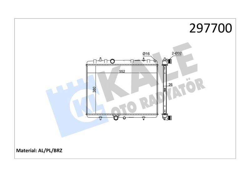 KALE 2048011AB Radyator Al.Brz Peugeot307/307 Sw 1330.W7 1 Sira Alb Sistem