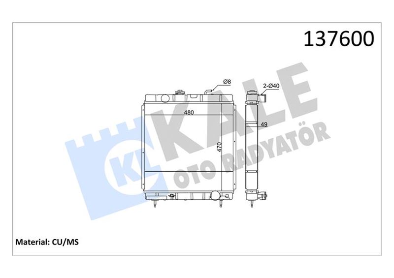 KALE 0404052PA Radyatör 2 Sira Ext J9 Ym Tropik Ekstra Sistem